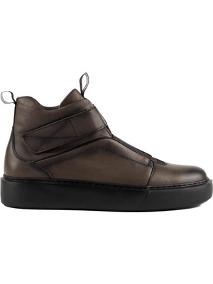 Tefani Store Uludağ Koyu Gri Hakiki Deri Erkek Spor Bot Sneaker