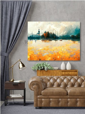 Ar Ajans Kanvas Tablo Sonbahar Sis Pastel Tonları Duman Dekoratif Tablo