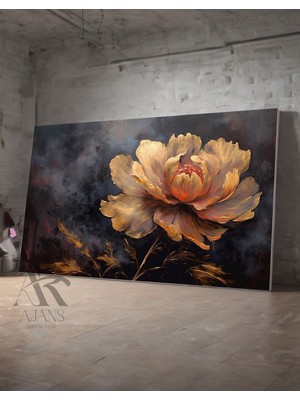 Ar Ajans Kanvas Tablo Gold Manolya Dekoratif Yağlı Boya Görünümlü Kanvas  Tablo