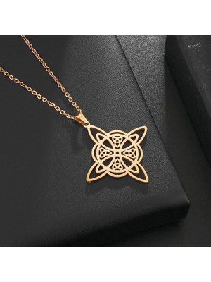 Mingjin Shop2 AL19571-GÜMÜŞ Kadın Cadı Düğümü Kolye Paslanmaz Çelik Irlandalı Celtic Knot Kolye Moda Charm Sihirli Takı Kızlar Için Hediyeler (Yurt Dışından)