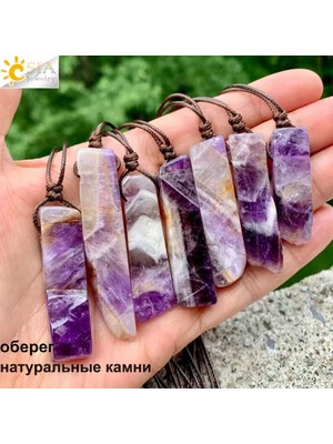 Mingjin Shop2 Lapis Csja Şifa Kristalleri Kolye Düzensiz Doğal Taş Dilim Kolye Kolye Pembe Kuvars Labradorit Kaplan Gözü Takı H090 (Yurt Dışından)