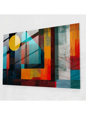 Painted Anarchy Soyut Sanat Cam Baskı - Soyut Sanat, Cam Baskı, Geometrik Şekiller, Ev Dekorasyonu, 70X50
