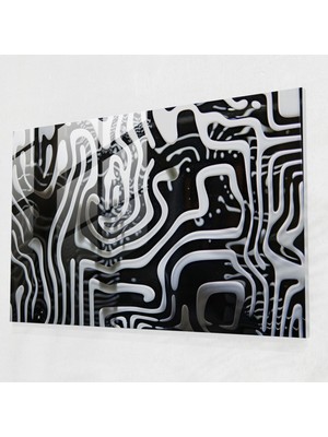 Painted Anarchy Soyut Sanat Labirent Benzeri Çizgiler Cam Sanatı - Soyut Sanat, Modern Sanat, Soyut Sanat, Duvar Dekorasyonu, 70X50