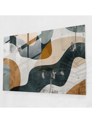 Painted Anarchy Organik Şekiller Cam Baskı - Soyut Sanat, Soyut Sanat, Toprak Tonları, Ev Dekorasyonu, 45X30