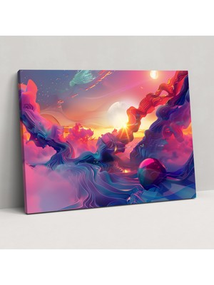 Painted Anarchy Fütüristik Soyut Sanat Duvar Sanatı - Soyut Sanat, Kanvas, Duvar Dekorasyonu, Duvar Sanatı, 70X50