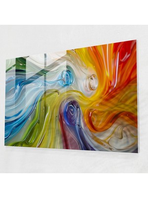 Painted Anarchy Soyut Sanat Psychedelic Renkler Cam Duvar Sanatı - Soyut Sanat, Soyut Sanat, Duvar Dekorasyonu, Cam Duvar Sanatı, 70X50