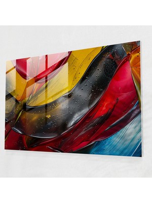 Painted Anarchy Temel Vuruşlar Soyut Sanat Cam Sanatı - Soyut Sanat, Kalın Fırça Darbeleri, Cam Sanatı, Ev Dekorasyonu, 45X30