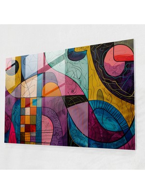 Painted Anarchy Kaprisli Soyut Cam Duvar Sanatı - Soyut Sanat, Ev Dekorasyonu, Cam Duvar Sanatı, Soyut Sanat, 45X30