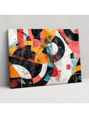 Painted Anarchy Geometrik Soyut Sanat Kanvas Tablo Duvar Sanatı - Soyut Sanat, Ev Dekorasyonu, Duvar Dekorasyonu, Duvar Sanatı, 50X30