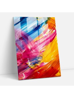 Painted Anarchy Aksiyon Resim Cam Baskı - Dinamik Çizgiler ve Canlı Tonlar - Aksiyon Resim, Cam Baskı, Aksiyon Resim, Soyut Sanat, 50 x 70 cm