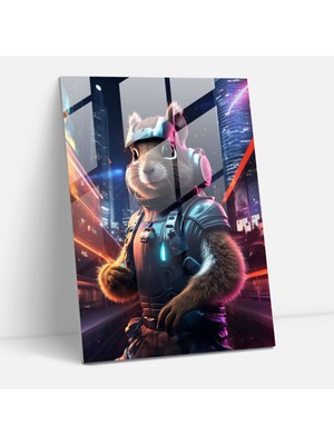 Painted Anarchy Insan Gibi Giyinmiş Hayvanlar Cam Baskı - Insan Gibi Giyinmiş Hayvanlar, Duvar Süslemesi, Cam Sanatı, Neon Işıklar, 30X45