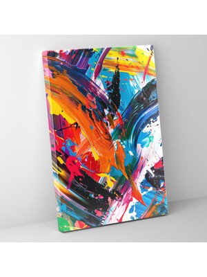 Painted Anarchy Canlı Kendiliğindenlik Kanvas Tablo - Aksiyon Tablosu, Duvar Dekorasyonu, Aksiyon Tablosu, Renkli, 30X50