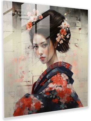 Painted Anarchy Asya Geyşası Cam Baskı - Asya, Geyşa, Cam Sanatı, Japon Estetiği, 40X40