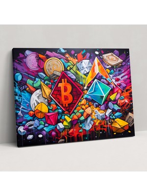 Painted Anarchy Blockchain Kripto Para Graffiti Kanvas Tablo - Blockchain, Graffiti, Kanvas Tablo, Blockchain, 50X30