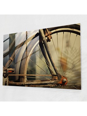 Painted Anarchy Vintage Bisiklet Cam Baskı - Bisiklet, Vintage Bisiklet, Karmaşık Detaylar, Fotogerçekçi Illüstrasyon, 45X30