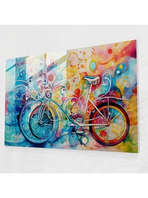 Painted Anarchy Bisiklet Cam Baskı - Bisiklet, Canlı Arka Plan, Bisiklet, Cam Sanatı, 45X30