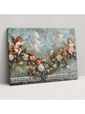 Painted Anarchy Barok Tarzı Resim Melekler Kanvas Tablo - Barok, Kanvas Tablo, Ev Dekorasyonu, Kanvas Tablo, 50X30
