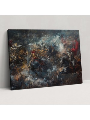 Painted Anarchy Dramatik Savaş Duvar Tablosu - Barok, Barok Tarzı Tablo, Kanvas Tablo, Duvar Dekorasyonu, 70 x 50 cm