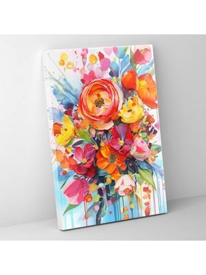 Painted Anarchy Kanayan Çiçekler Duvar Dekorasyonu - Kanayan Çiçekler, Kanvas Tablo, Duvar Sanatı, Duvar Dekorasyonu, 30X50
