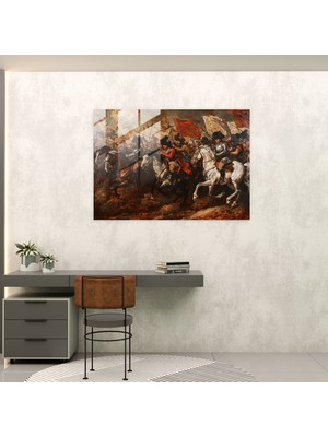 Painted Anarchy Barok Stil Resim Cam Sanatı - Barok, Cam Sanatı, Barok Stil Resim, Tarihi Savaş Sahnesi, 70 x 50 cm