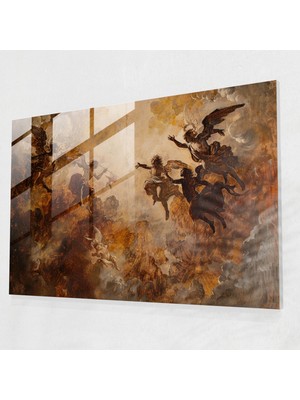 Painted Anarchy Barok Tarzı Resim Cam Duvar Sanatı - Barok, Alegorik Sahne, Cam Sanatı, Karmaşık Sembolizm, 70 x 50 cm