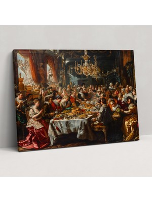 Painted Anarchy Ziyafet Sahnesi Barok Tarzı Tablo Kanvas Tablo - Barok, Barok Tarzı Tablo, Duvar Sanatı, Asil Misafirler, 70 x 50 cm