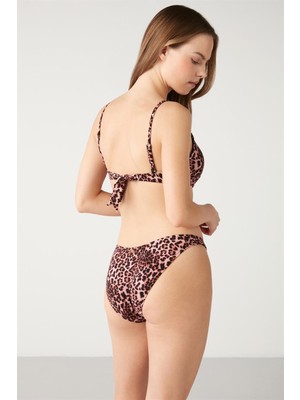 Kom Romhanda Leopar Desenli Dolgulu Bikini