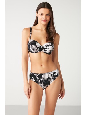 Kom Kelaba Desenli Straplez Bikini