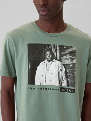 Gap Erkek Yeşil Biggie Grafikli T-Shirt