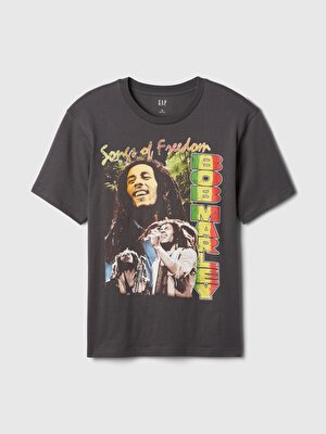 Gap Erkek Siyah Bob Marley Grafikli T-Shirt