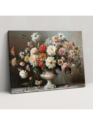 Painted Anarchy Klasisizm Kanvas Tablo - Çiçek Vazo Tablosu - Klasisizm, Klasisizm, Ev Dekorasyonu, Kanvas Tablo, 50 x 30 cm