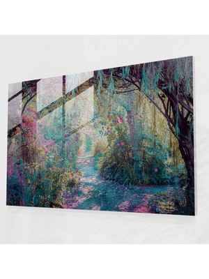 Painted Anarchy Claude Monet Giverny Bahçe Cam Duvar Sanatı - Claude Monet, Cam Sanatı, Duvar Dekorasyonu, Modern Sanat, 45 x 30 cm