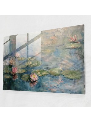 Painted Anarchy Claude Monet Serene Nilüferler Cam Duvar Sanatı - Claude Monet, Cam Sanatı, Cam Duvar Sanatı, Modern Sanat, 45 x 30 cm