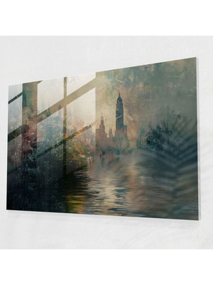 Painted Anarchy Claude Monet Şehir Manzarası Cam Duvar Sanatı - Claude Monet, Duvar Dekorasyonu, Cam Sanatı, Claude Monet, 45 x 30 cm