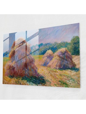 Painted Anarchy Claude Monet Saman Yığınları Cam Duvar Sanatı - Claude Monet, Modern Sanat, Claude Monet, Cam Duvar Sanatı, 45X30