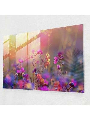 Painted Anarchy Claude Monet Cam Tablo - Bahçede Gün Batımı - Claude Monet, Cam Duvar Sanatı, Modern Sanat, Ev Dekorasyonu, 45 x 30 cm