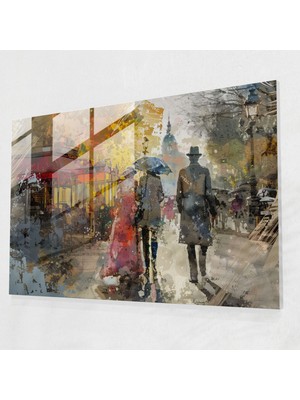 Painted Anarchy Claude Monet Cam Duvar Sanatı - Paris Sokak Sahnesi - Claude Monet, Modern Sanat, Claude Monet, Cam Duvar Sanatı, 45 x 30 cm