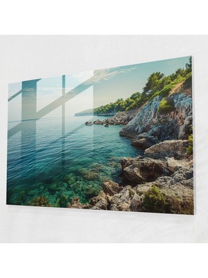 Painted Anarchy Sahil Manzarası Sakin Okyanus Manzaralı Cam Baskı - Claude Monet, Modern Sanat, Cam Sanatı, Claude Monet, 45 x 30 cm