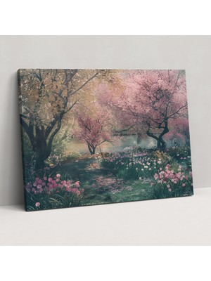 Painted Anarchy Kiraz Ağaçları Claude Monet Tarzı Duvar Dekorasyonu - Claude Monet, Ev Dekorasyonu, Duvar Dekorasyonu, Kanvas Tablo, 50X30