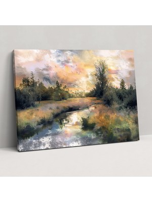 Painted Anarchy Rüya Gibi Manzara Claude Monet Tarzı Kanvas Tablo - Claude Monet, Ev Dekorasyonu, Kanvas Tablo, Duvar Dekorasyonu, 50 x 30 cm