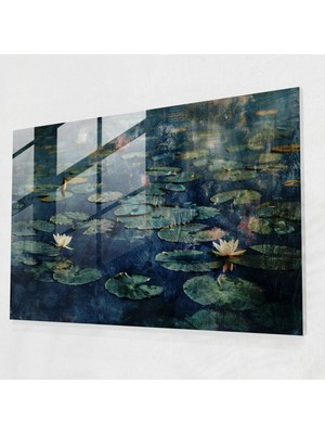 Painted Anarchy Claude Monet Cam Duvar Sanatı - Claude Monet, Modern Sanat, Gölet, Claude Monet, 45 x 30 cm