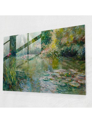 Painted Anarchy Claude Monet Cam Sanatı Duvar Dekorasyonu - Claude Monet, Cam Duvar Sanatı, Ev Dekorasyonu, Duvar Dekorasyonu, 45 x 30 cm