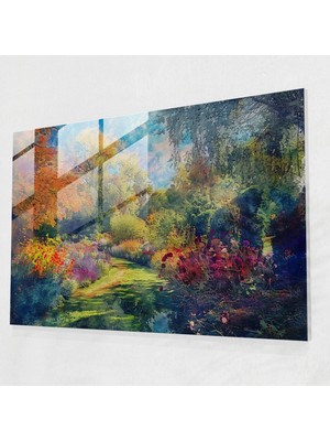 Painted Anarchy Claude Monet Empresyonist Bahçe Cam Baskı - Claude Monet, Ev Dekorasyonu, Cam Duvar Sanatı, Claude Monet, 45 x 30 cm