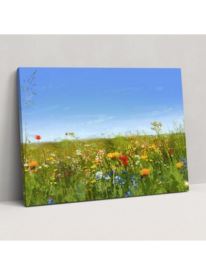 Painted Anarchy Çayır Kır Çiçekleri Claude Monet Tarzı Duvar Sanatı - Claude Monet, Ev Dekorasyonu, Claude Monet Tarzı, Kanvas Tablo, 50 x 30 cm