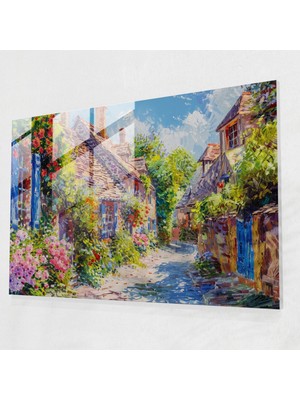 Painted Anarchy Claude Monet Köyü Sahne Duvar Dekorasyonu - Claude Monet, Claude Monet, Cam Sanatı, Duvar Dekorasyonu, 45 x 30 cm