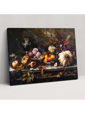 Painted Anarchy Klasisizm Duvar Sanatı: Barok Natürmort - Klasisizm, Ev Dekorasyonu, Duvar Dekorasyonu, Kanvas Tablo, 50 x 30 cm