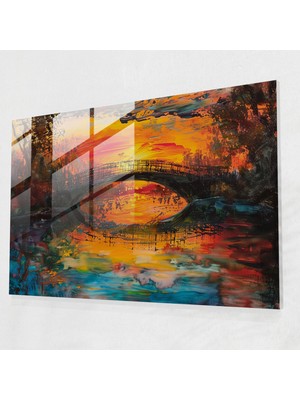 Painted Anarchy Claude Monet Rüya Gibi Gün Batımı Cam Sanatı - Claude Monet, Ev Dekorasyonu, Cam Duvar Sanatı, Cam Sanatı, 45X30