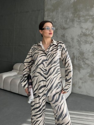 Moda Nefesi Zebra Desenli  Günlük Takım