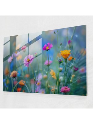 Painted Anarchy Claude Monet Cam Baskı - Çayır Çiçekleri Cam Duvar Tablosu - Claude Monet, Duvar Dekorasyonu, Cam Sanatı, Cam Duvar Sanatı, 45 x 30 cm