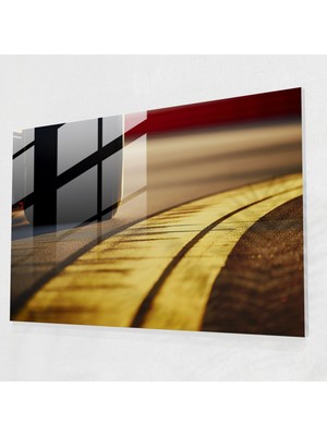 Painted Anarchy Formula 1 Lastik Izleri Cam Baskı - Formül 1, Yoğunluk, Cam Duvar Sanatı, Hassas, 45 x 30 cm